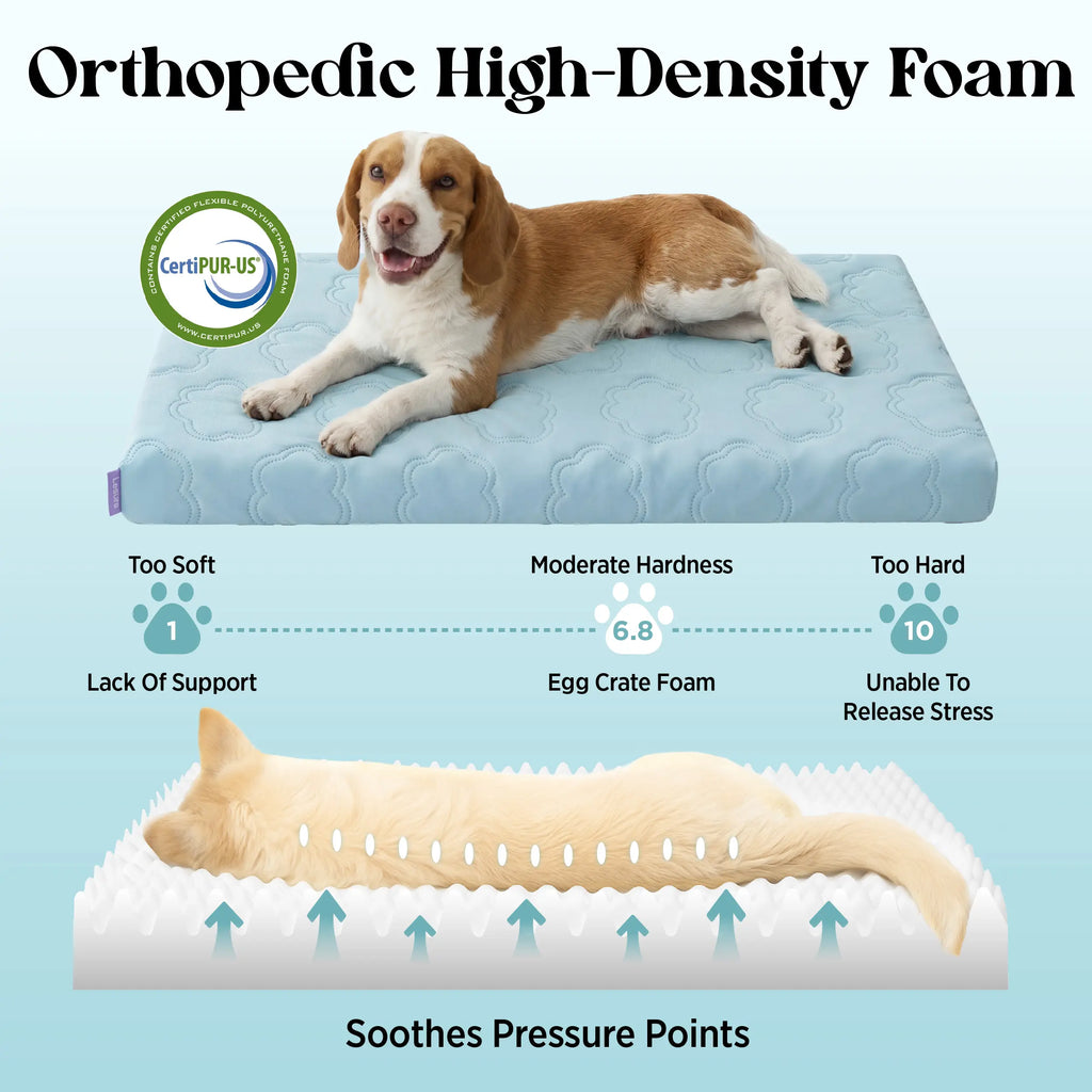 Lesure Cooling Orthopedic Dog Thick Mat – Q-Max>0.5 Cooling Mat with Washable Cover, Egg Crate Foam Non-Slip Bed for Extra Large Dogs,Deals For You Days