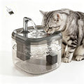 1.5L USB Cat Water Fountain, Automatic Pet Drinking Dispenser with Filter, Transparent Gray Circulating Fresh Water Bowl for Cats & Small Dogs