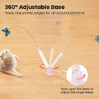 Spinning Butterfly Cat Toy Wand – Rechargeable Electric Touch-Activated Interactive Cat Teaser with Suction Cup, Self-Play & Handheld Modes, Durable Automatic Play for Indoor Kittens and Cats #SummerVibes #petlovers