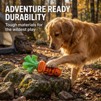 Apasiri Aggressive Chewer Dog Toys, Durable Carrot Leaf Design for Teeth Cleaning & Mental Stimulation
