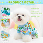 4-Piece Soft Dog & Cat Clothing, Breathable Sleepwear with Playful Avocado, Monkey, Dinosaur Animal Print, Universal-Fit Comfortable Pet Apparel Summervibes Petlovers Costume