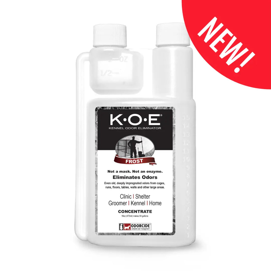 K.O.E. 16oz Concentrate - Kennel Odor Eliminator - Non-Enzymatic Formula, KOE (Apricot, Frost, Fresh or Original Scent) 16 oz Pint