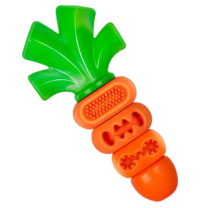 Apasiri Aggressive Chewer Dog Toys, Durable Carrot Leaf Design for Teeth Cleaning & Mental Stimulation