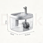 1.5L USB Cat Water Fountain, Automatic Pet Drinking Dispenser with Filter, Transparent Gray Circulating Fresh Water Bowl for Cats & Small Dogs