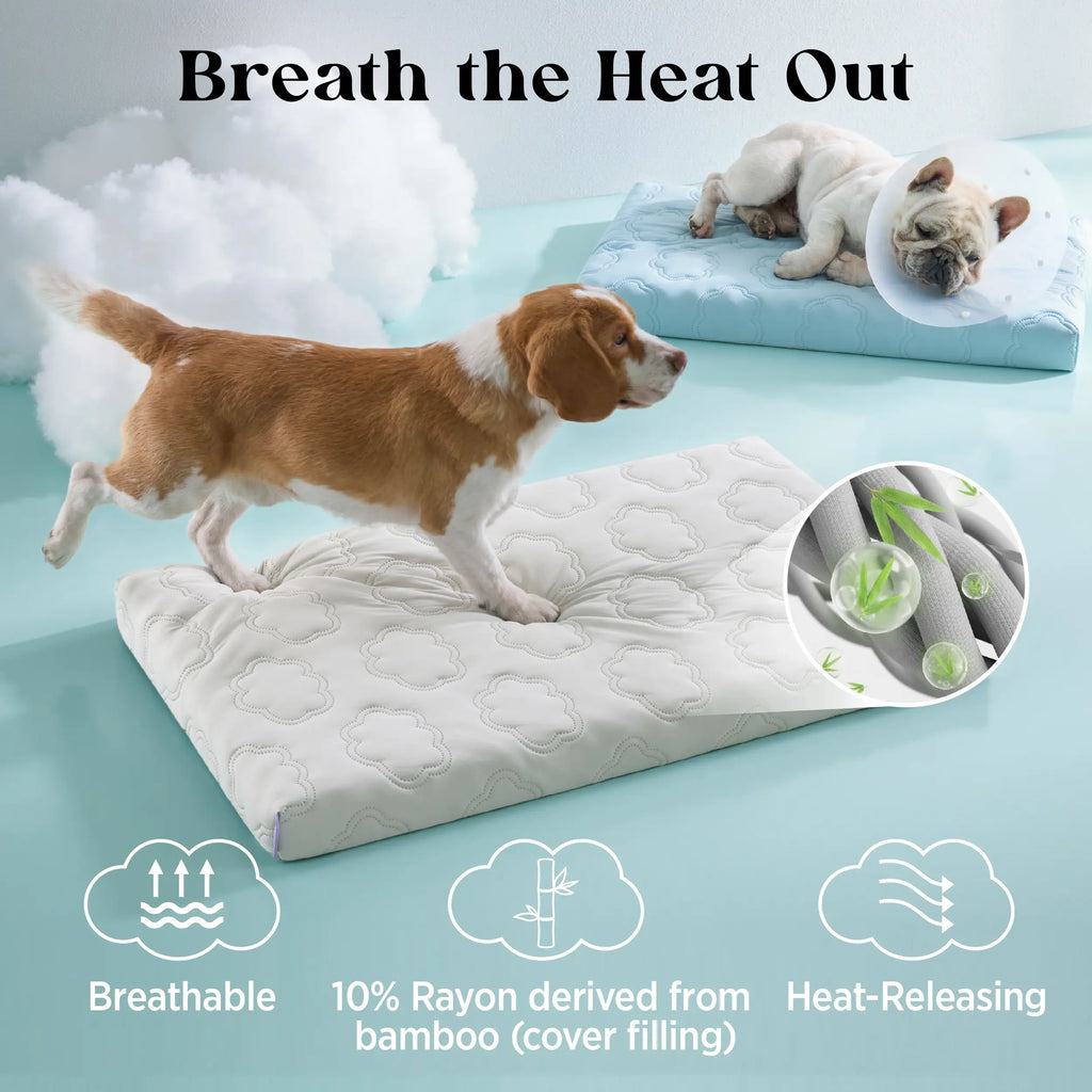 Lesure Cooling Orthopedic Dog Thick Mat – Q-Max>0.5 Cooling Mat with Washable Cover, Egg Crate Foam Non-Slip Bed for Extra Large Dogs,Deals For You Days