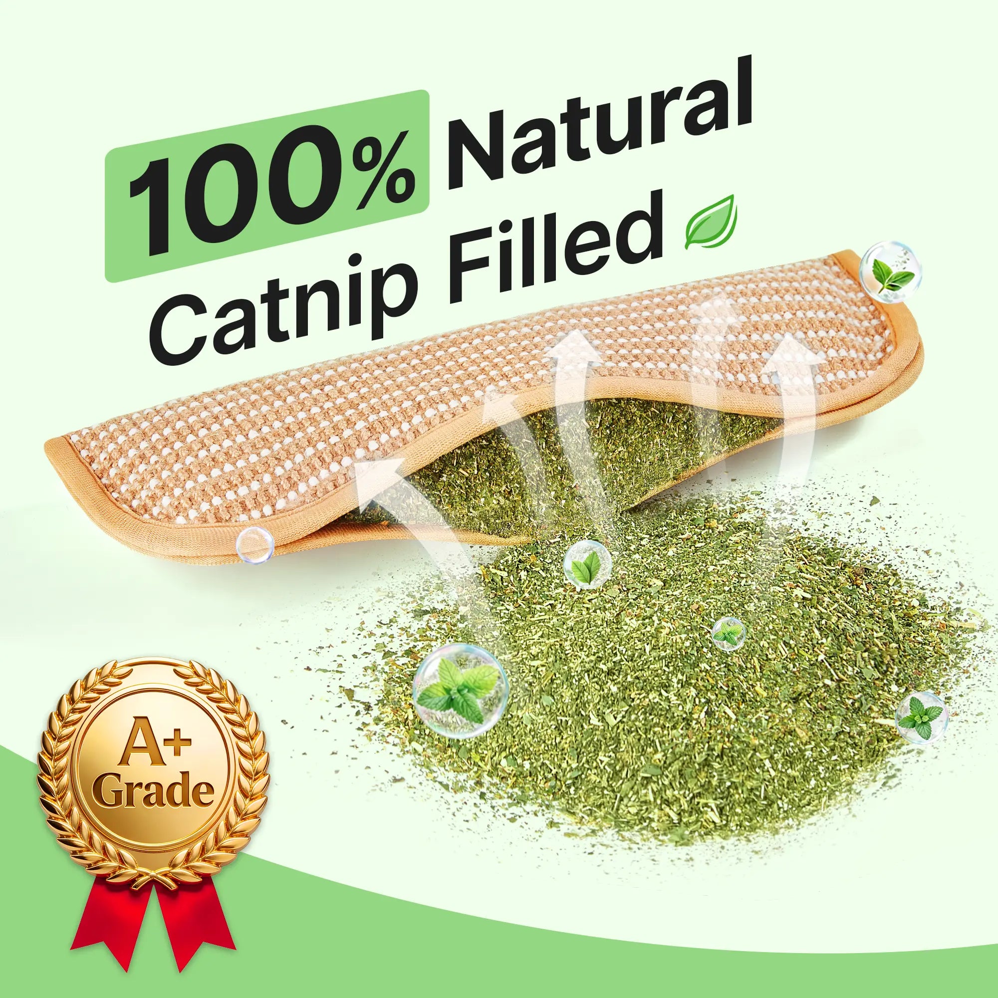 Potaroma Interactive Catnip Chew Toy with [6000mg A+ Organic Catnip], Soft Sisal Material Scratching and Kicker Cat Toys for Indoor Kittens, Drives Bored Cats Crazy with Fun