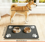 Quick-Drying Absorbent Pet Feeding Mat for Dogs and Cats, Non-Slip Rubber Bottom, Dark Polyester Surface for Indoor Use thin cold lightweight blanket small large tiktokshopspringglowup SummerVibes petlovers