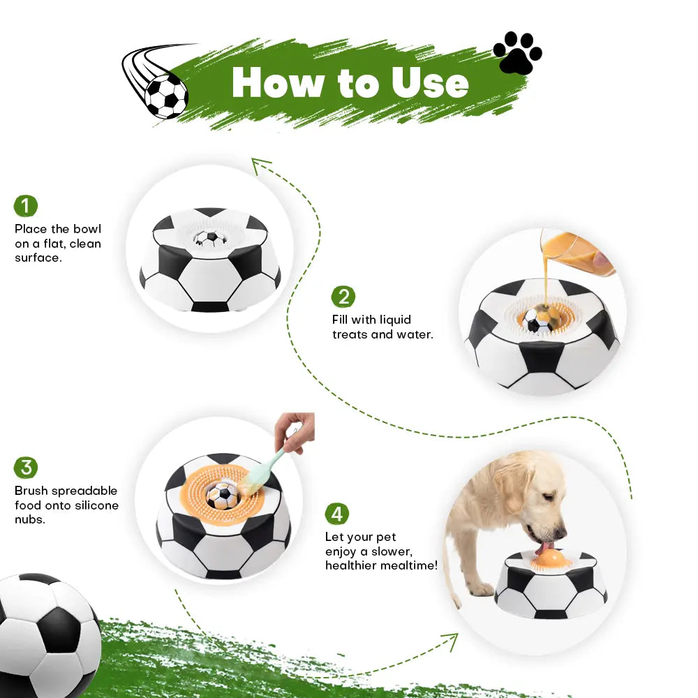 Style Multi purpose dog bowl with Free Peanut Butter Spatula,Dog Liquid Slow Feeder,Lick Bowl Mat with Ball ,8 Extra Large Suction Cups,No Mess Liquid Treat Enrichment Bowl for Dogs