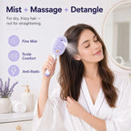 Electric Spray Air Cushion Massage Comb, Self-Cleaning Anti-Tangle Hair Brush, Anti-Static Volumizing Scalp Massage Brush for Dry Frizzy Hair Care, No Essential Oil Included