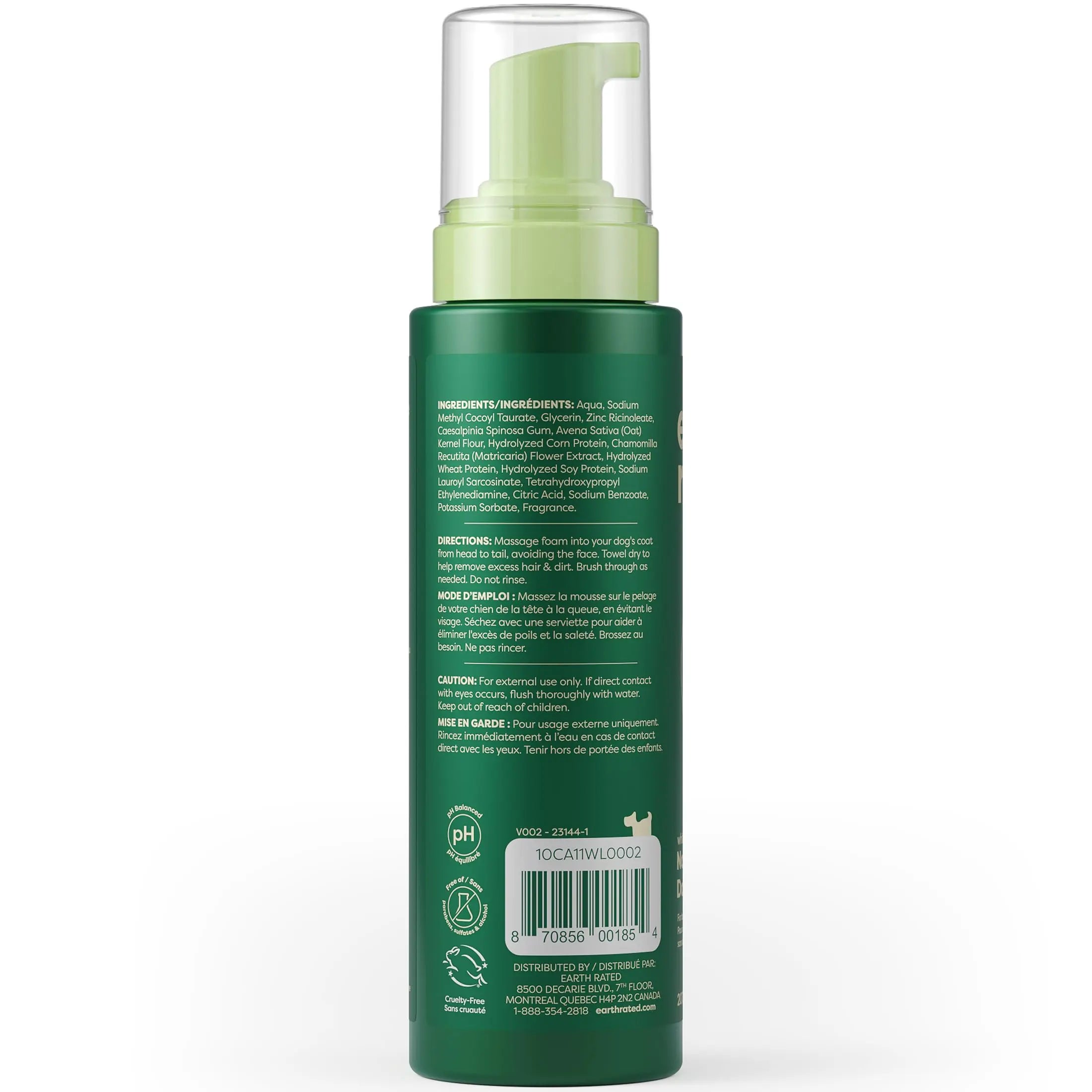 No-Rinse Dog Shampoo 7 oz - White Tea & Basil Scent, Convenient Waterless Formula for All Coat Types, Refreshing Scent Sold by Earth Rated