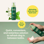 No-Rinse Dog Shampoo 7 oz - White Tea & Basil Scent, Convenient Waterless Formula for All Coat Types, Refreshing Scent Sold by Earth Rated