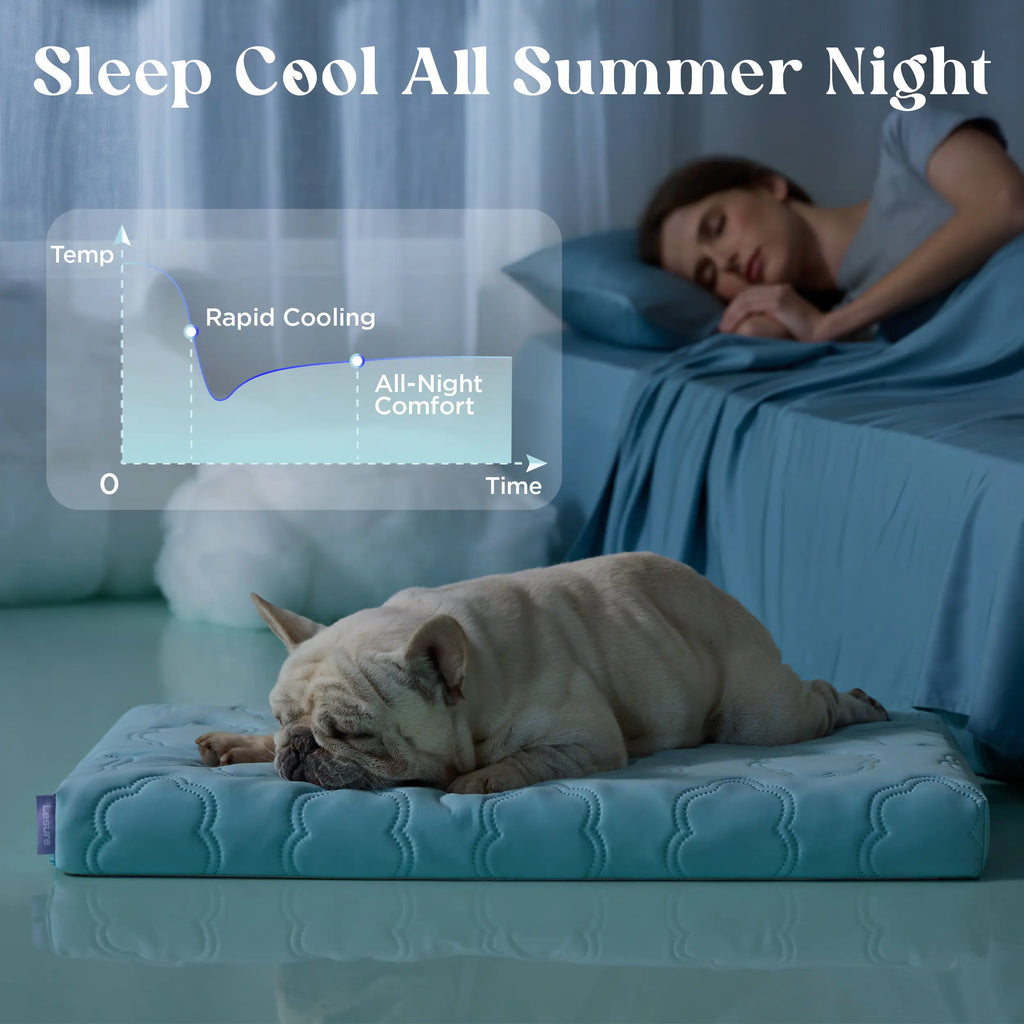 Lesure Cooling Orthopedic Dog Thick Mat – Q-Max>0.5 Cooling Mat with Washable Cover, Egg Crate Foam Non-Slip Bed for Extra Large Dogs,Deals For You Days